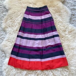 NWT Ann Taylor striped pleated skirt w/ pockets